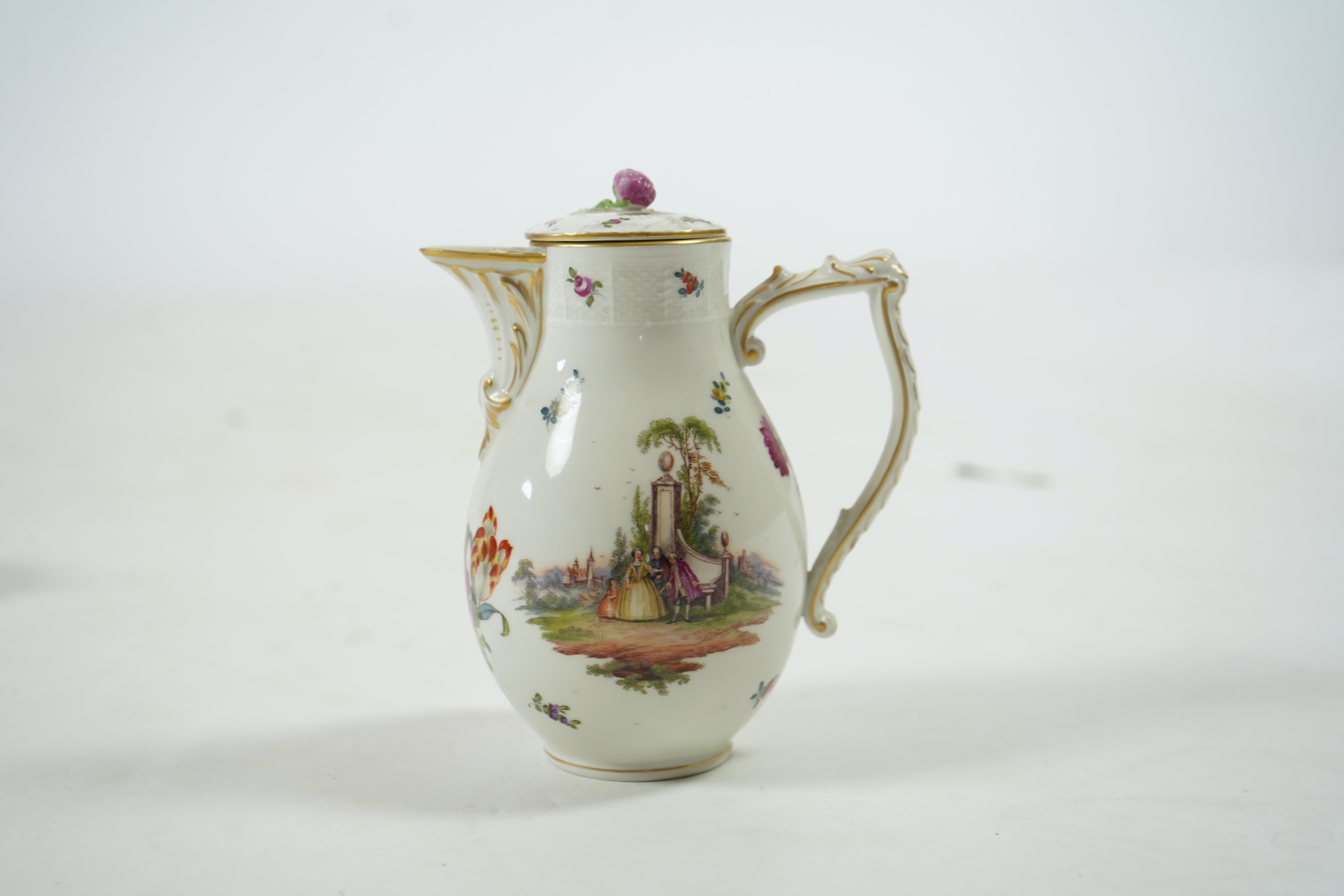 A late 19th century KPM Berlin porcelain tête-à-tête